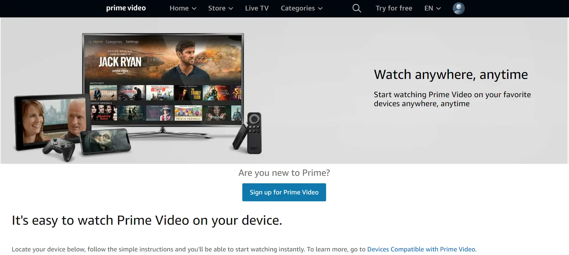 Activate Amazon Primevideo channel on all Device by using Primevideo.com/mytv link on all Devices